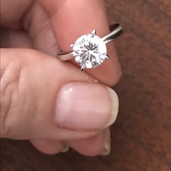 Simulated Diamond Engagement/Promise Ring - Picture 2 of 8